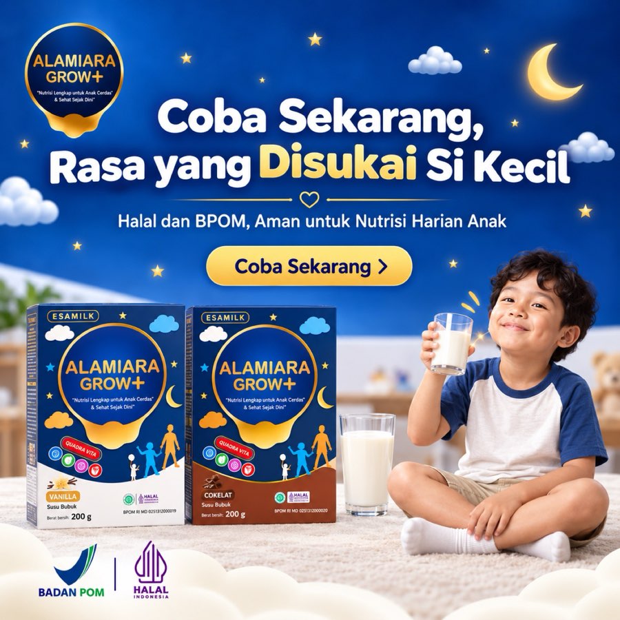 Alamiara Grow+ Vanilla dan Cokelat, Halal dan BPOM